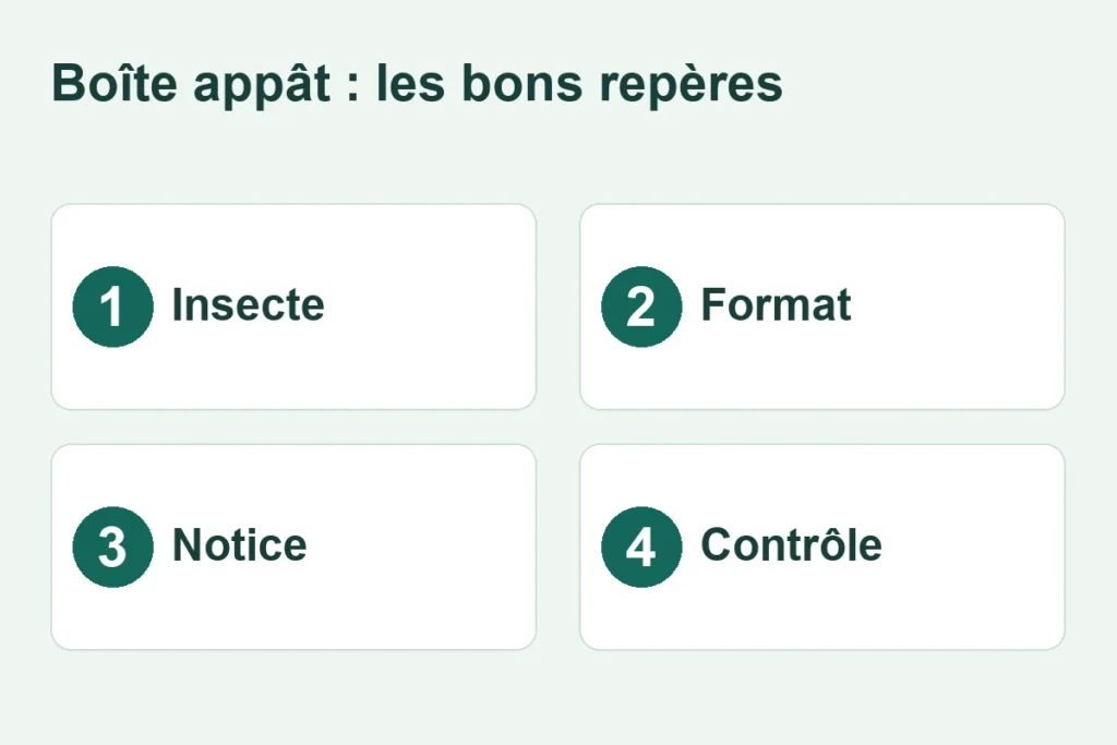Quatre repères pour les appâts