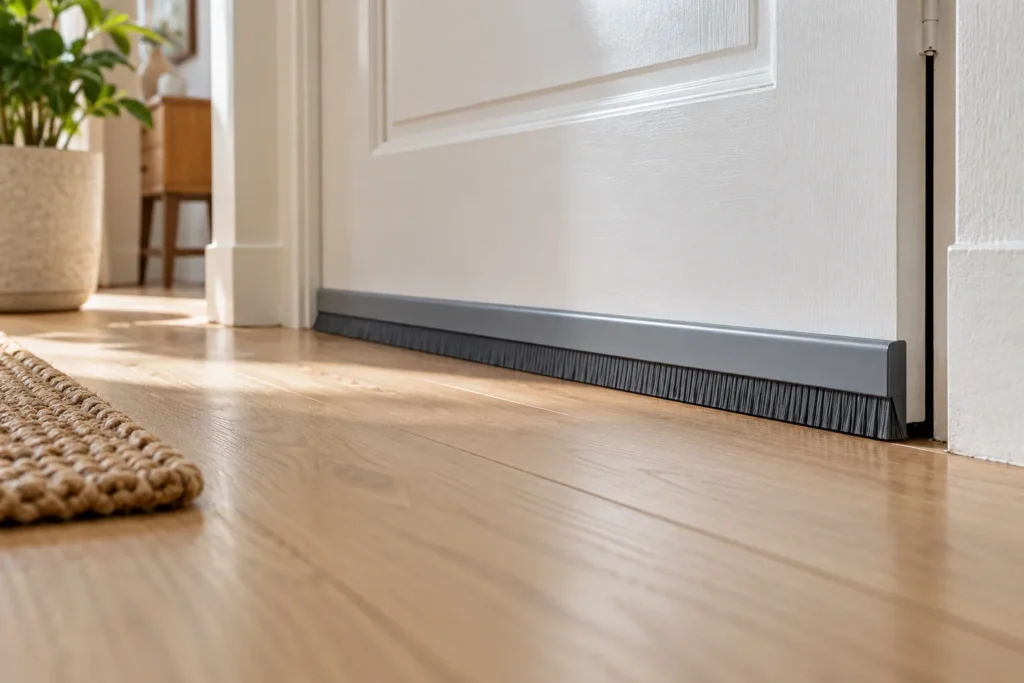 Brosse au bas d’une porte