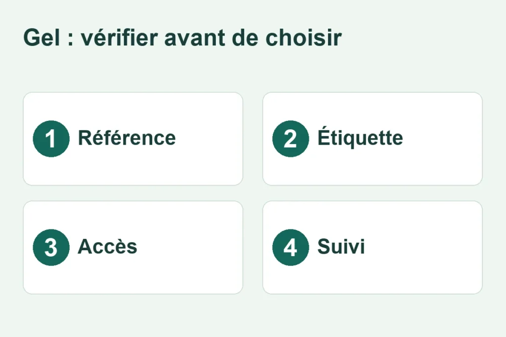 Quatre repères pour choisir un gel